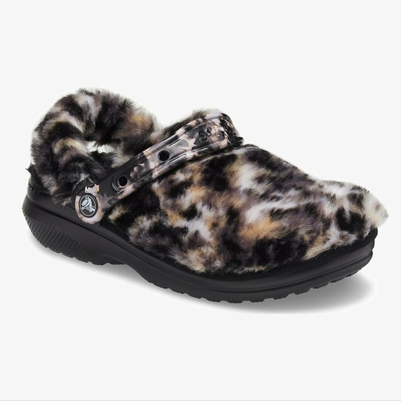 CROCS Other - Crocs Classic Fur Clogs Sandals Animal Print NWT